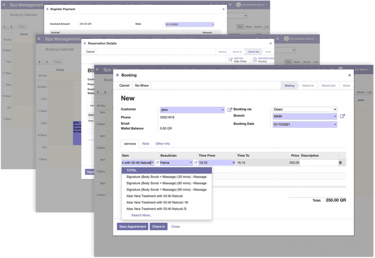 Salon & Spa Management booking Software System Qatar Gaba
